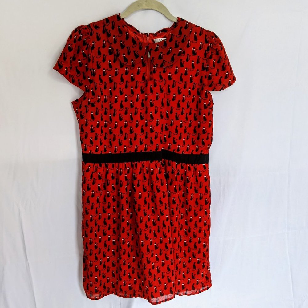 Red Black cat dress